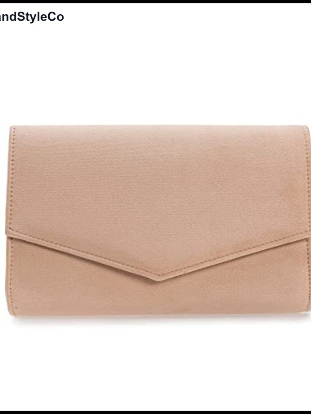 Faux Suede Evening Clutch with Chain Strap Wedding Purse